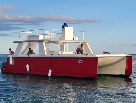 Atomic Slide full day private catamaran charter