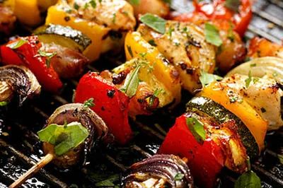 Chicken and vegetable skewers included on Princess 49