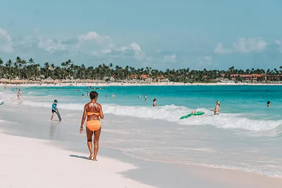 Walking along the beach in Punta Cana