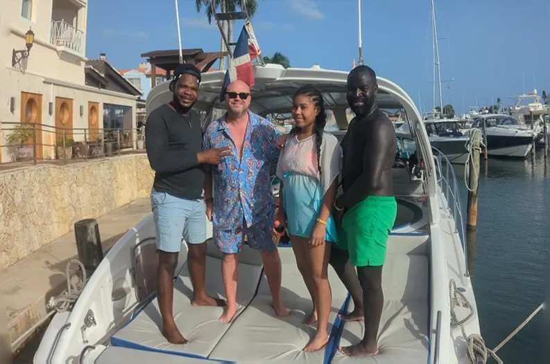 Family enjoying luxury yacht in Punta Cana