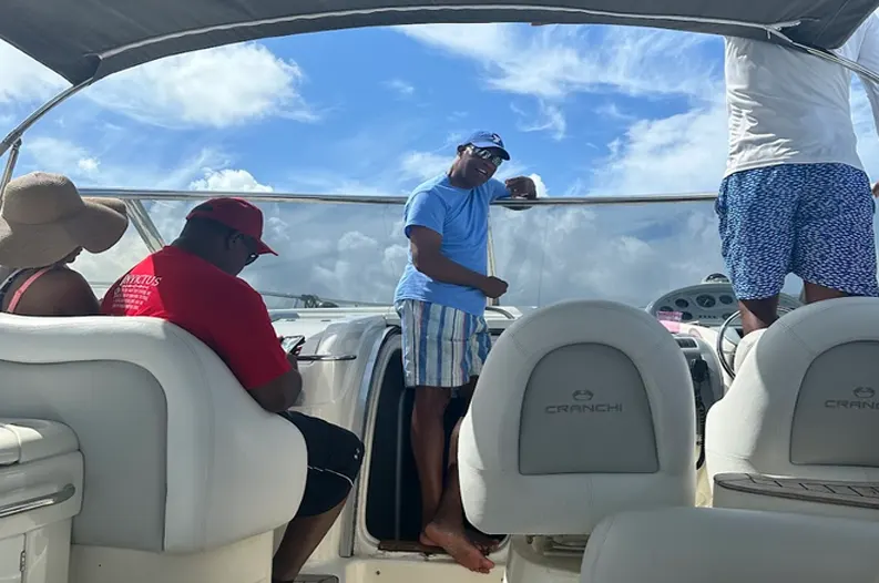 Couple enjoying luxury yacht rental Punta Cana