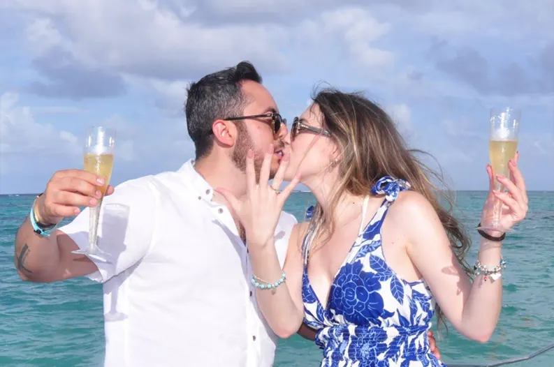 Client on yacht rental Punta Cana