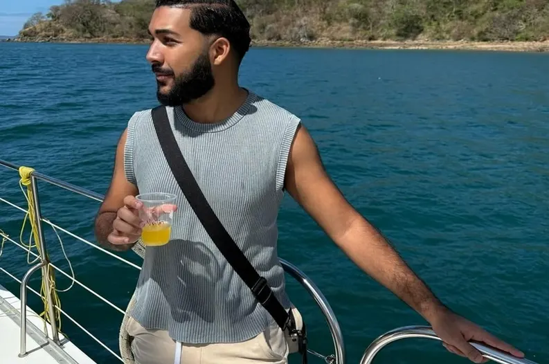 client celebrating on a catamaran rental in Punta Cana