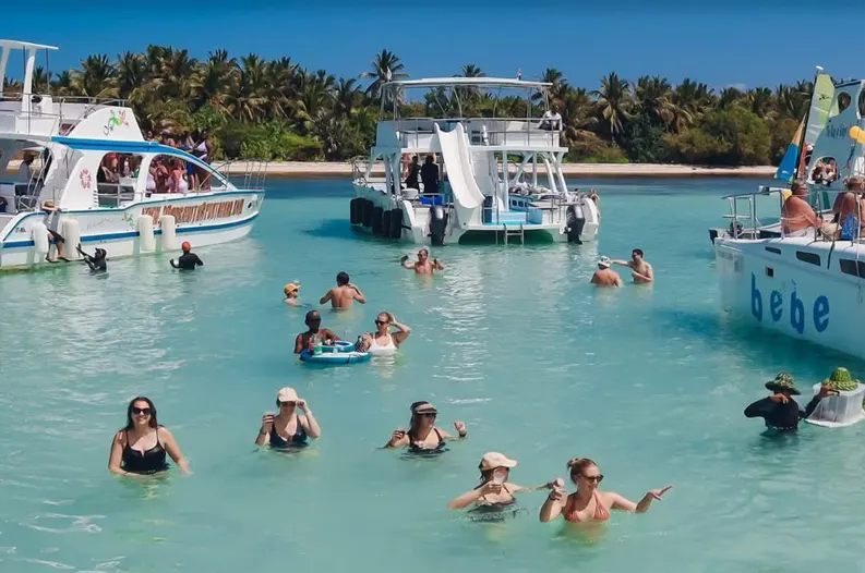 Family enjoying a catamaran excursion in Punta Cana