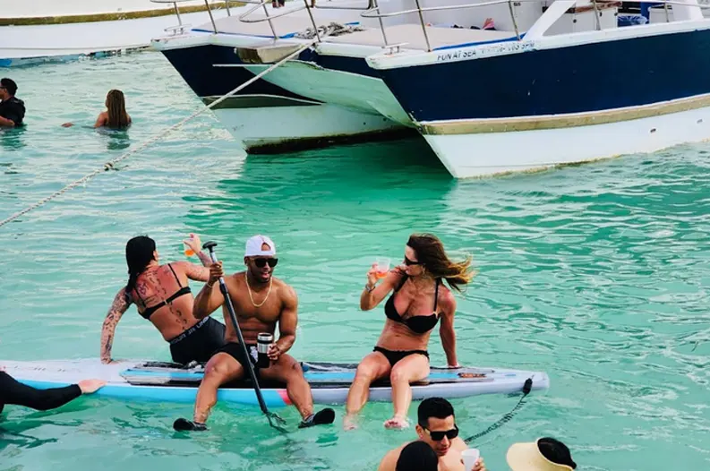 kids snorkeling during a catamaran tour in Punta Cana
