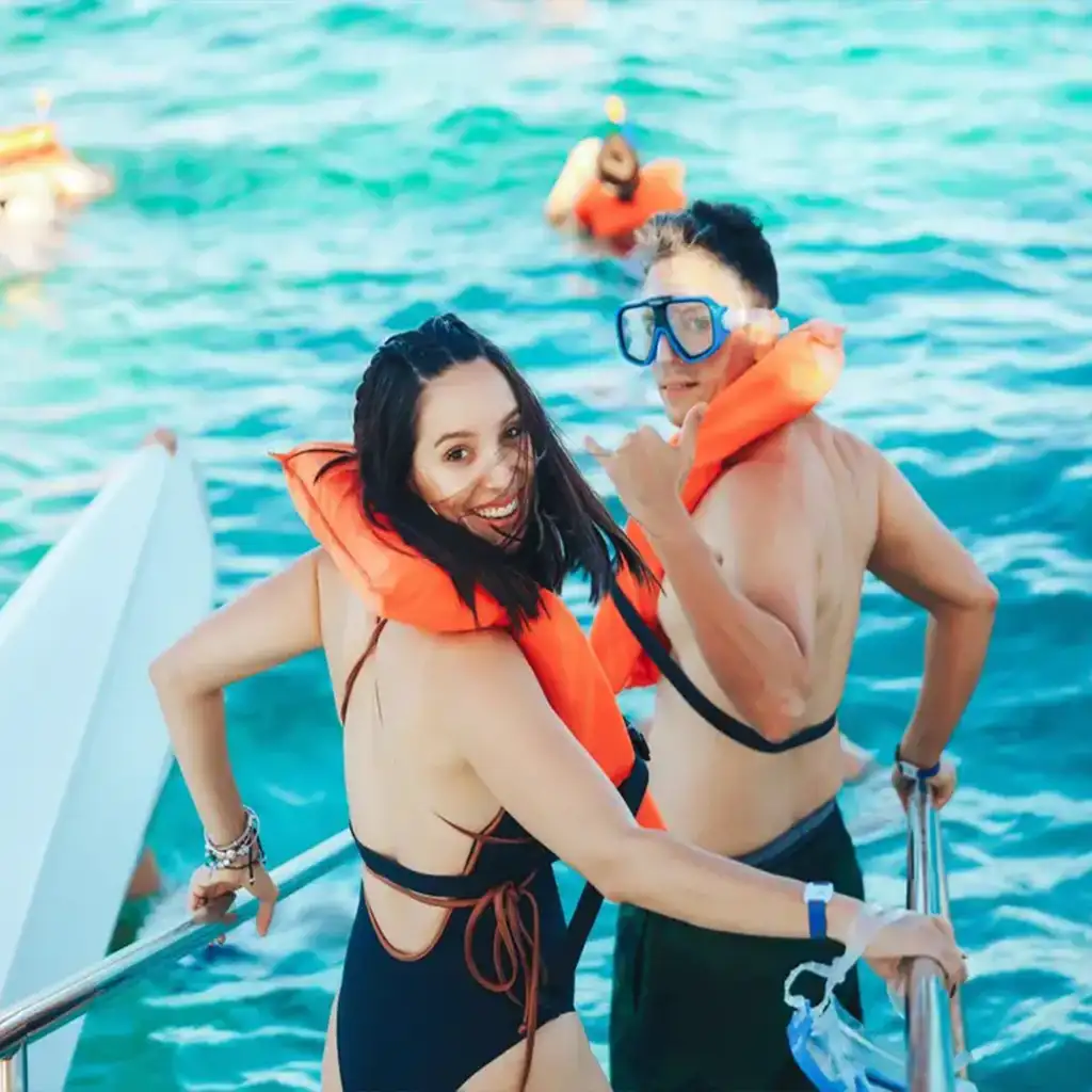 Life jackets and safety gear on a yacht in Punta Cana